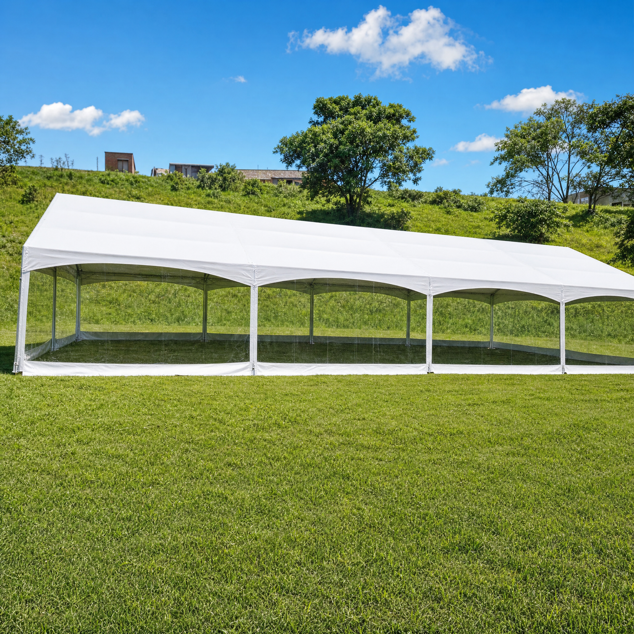 White frame tent